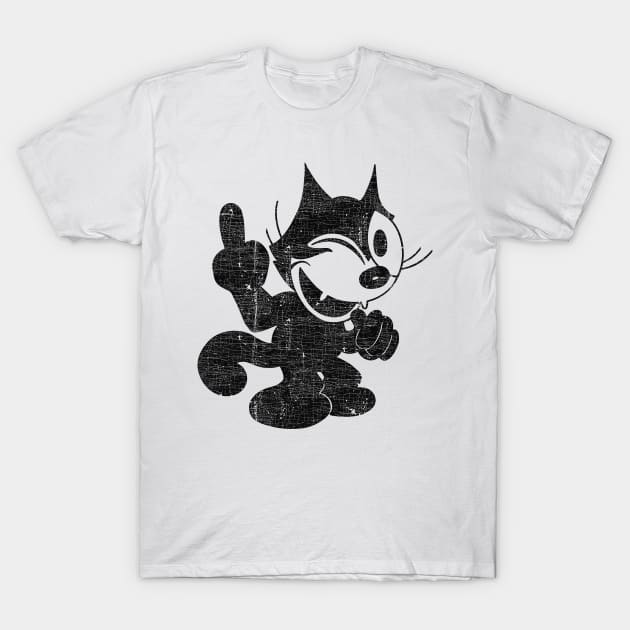 Felix The Cat Flipping Off T-Shirt by DrumRollDesigns